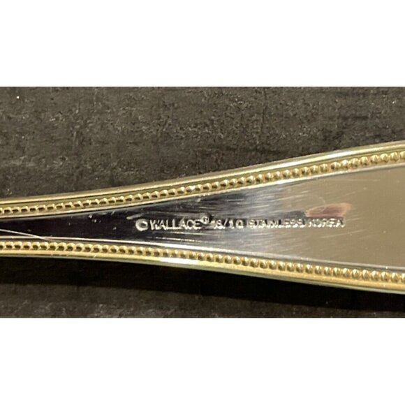 Wallace 18/10 Stainless Gold Royal Bead Set Of 4 Hostess Serving Pieces Vintage - Picture 3 of 4